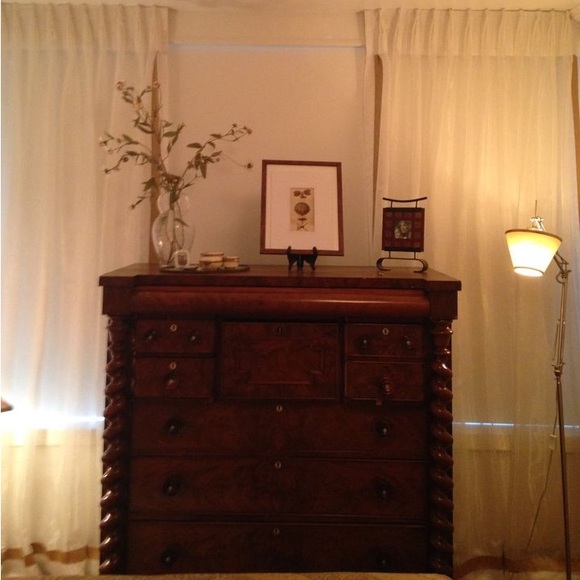 White curtains 103 inches long x 40 inches wide each curtain. - Picture 1 of 1